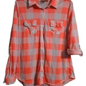 Wishful Park Coral and White Striped Top